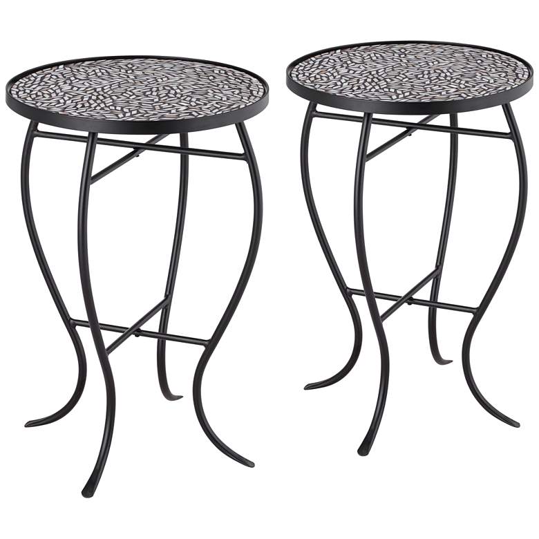 Image 1 Zaltana Mosaic Outdoor Accent Tables Set of 2