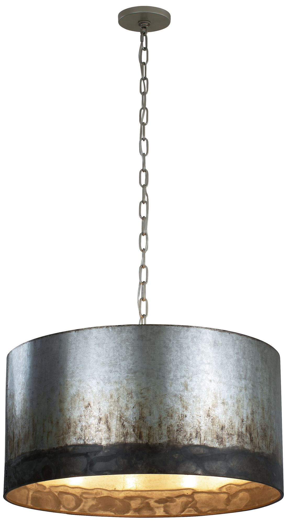 Varaluz Cannery 21" Wide 4-light Ombre Galvanized Drum Pendant