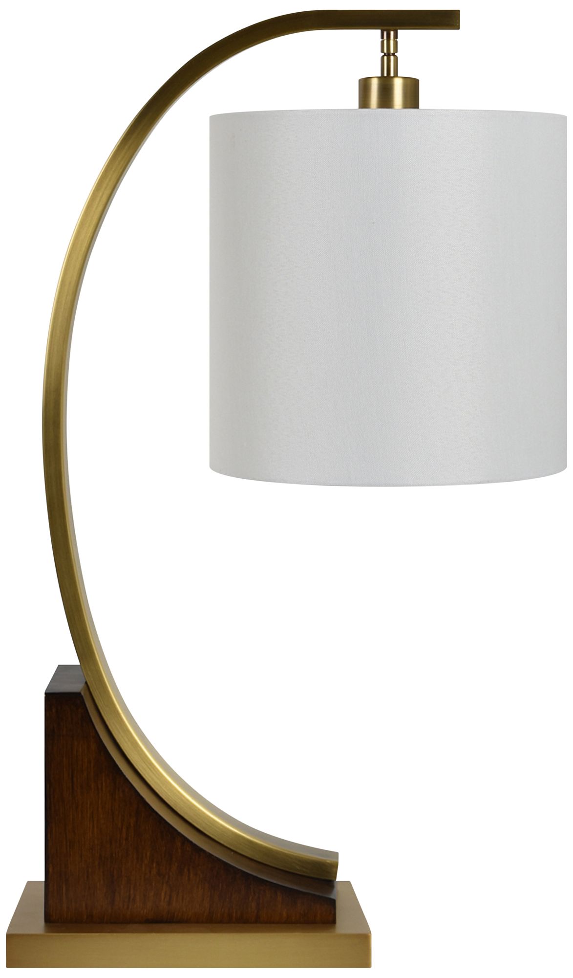 Crestview Collection Ian Soft Brass and Wood Arc Desk Lamp