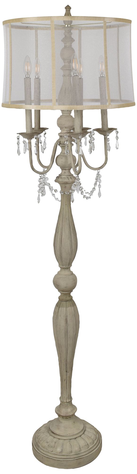 Crestview Collection Gabby French White 5-Light Floor Lamp