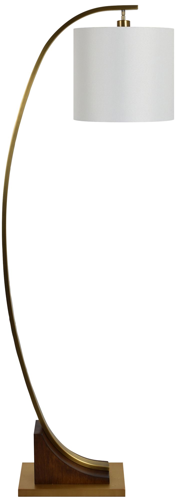 Crestview Collection Ian Soft Brass and Wood Arc Floor Lamp