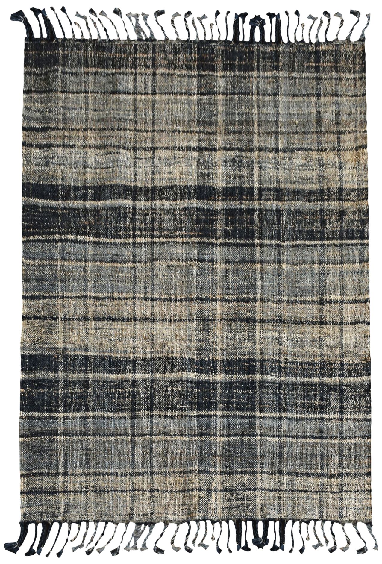 Uttermost Hargreaves Black and Gray Plaid Area Rug