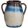 Modern 8 1/2" High Blue Multi-Color 2-Handle Ceramic Vase