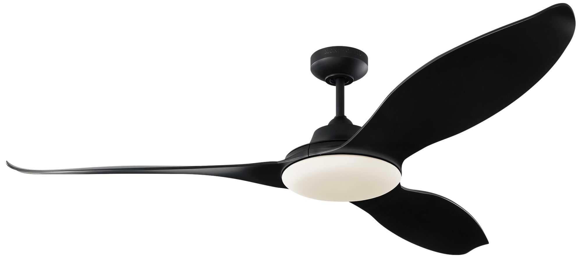 60" Monte Carlo Stockton Midnight Black Damp LED Ceiling Fan