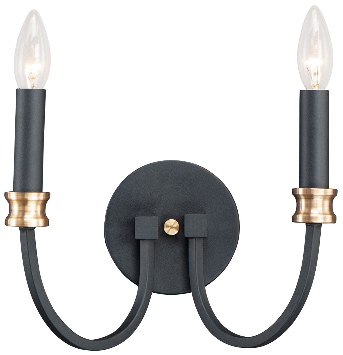 Maxim Charlton 8 3/4" High Black 2-Light Wall Sconce