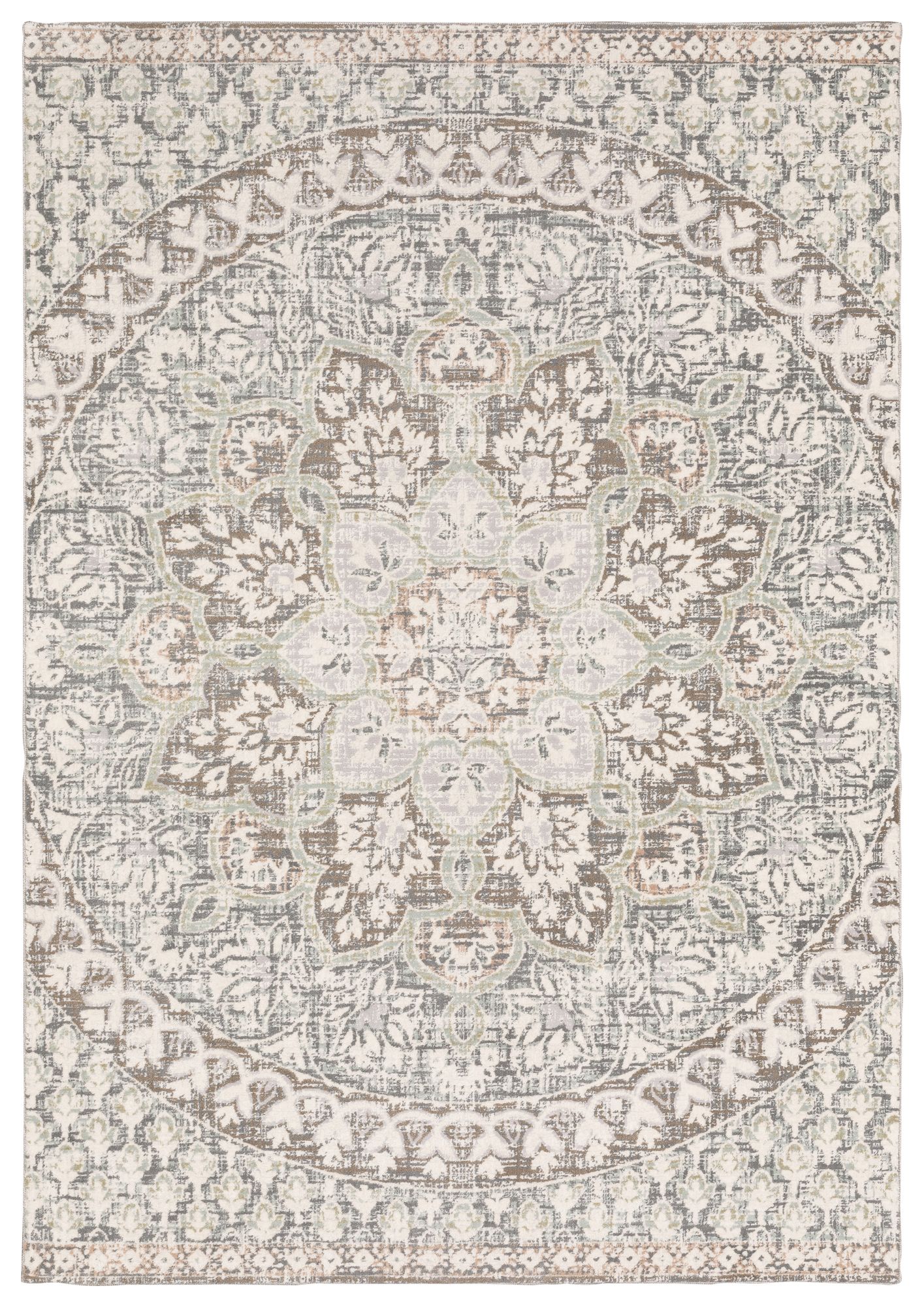 Capistrano Ivory and Gray Medallion Area Rug