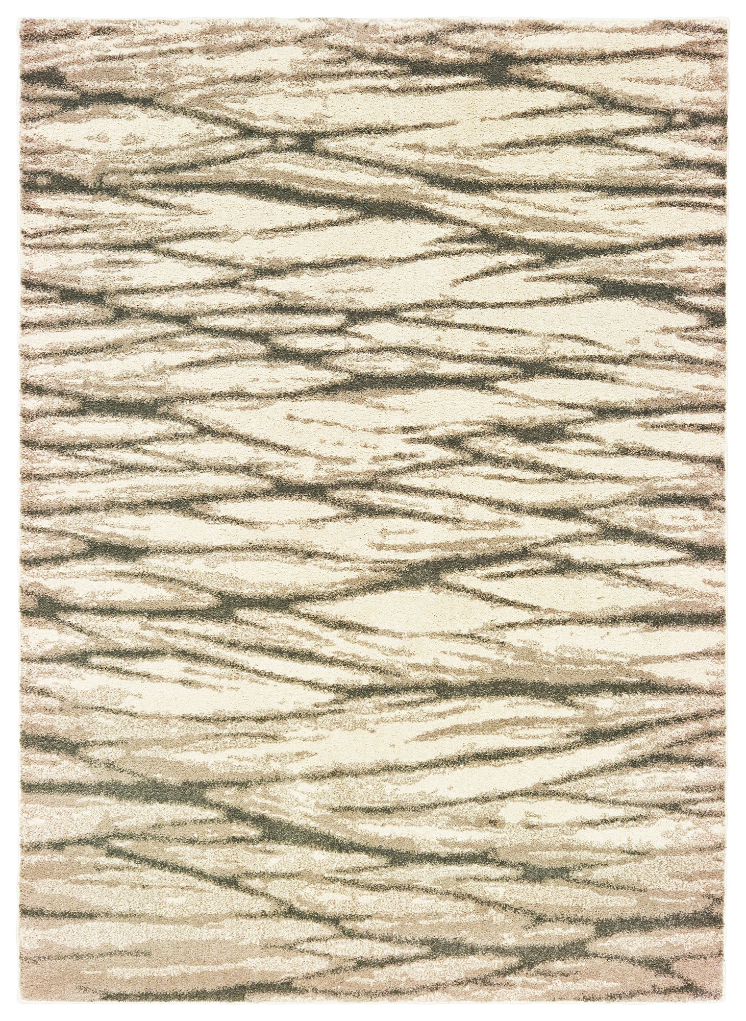 Carson Ivory and Sand Abstract Area Rug