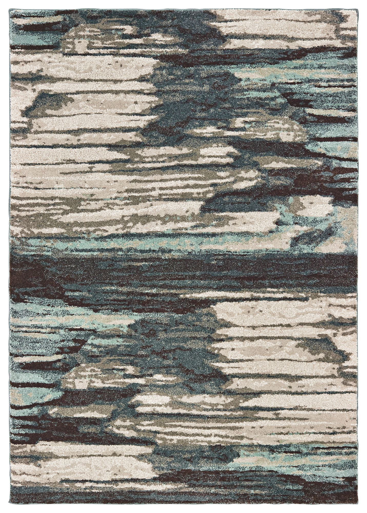 Carson Blue and Ivory Abstract Area Rug