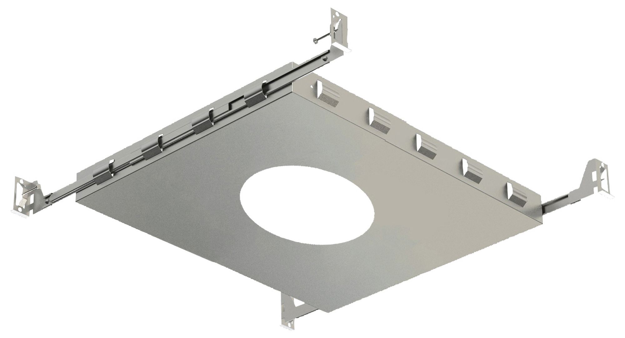 9 1/2" Wide Steel New Construction Plate for 3" Round Recessed