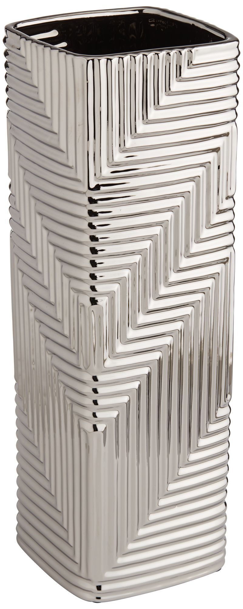Pure Silver Plating Texture 13 1/2" High Ceramic Vase
