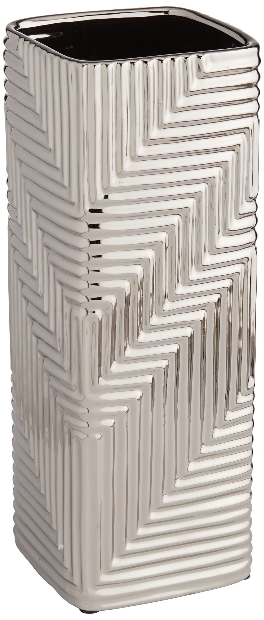 Pure Silver Plating Texture 16 1/4" High Ceramic Vase