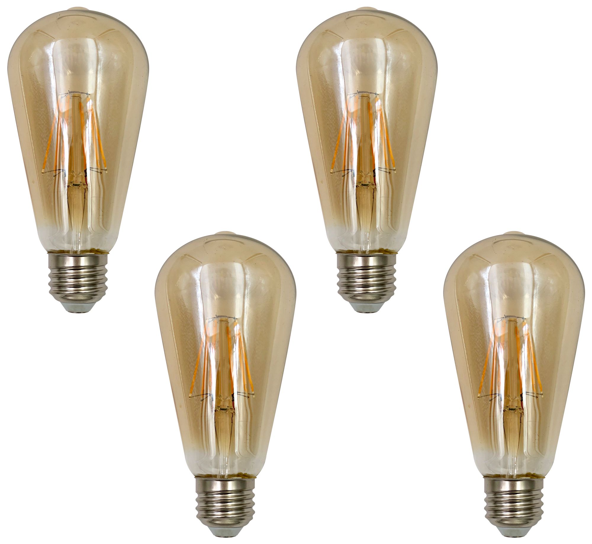 75W Equivalent Amber 8W LED Dimmable Standard ST21 4-Pack