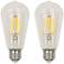 60W Equivalent Clear 7W LED Dimmable Standard ST19 2-Pack
