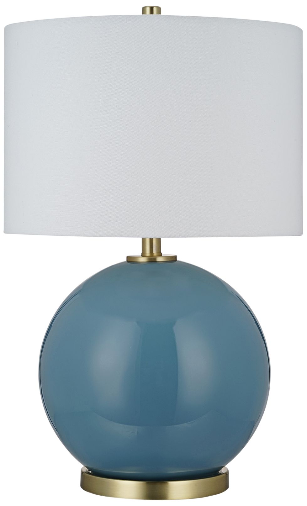 Dusk Blue Smooth Glass Sphere LED Table Lamp