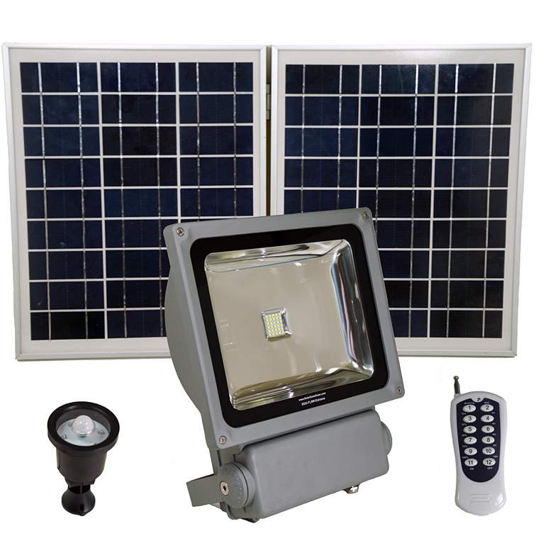 Extreme Series 10 1/2&quot; High Gray 330lm Solar LED Flood Light