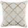 Luxi Yellow Gold and Natural 22" Square Decorative Pillow