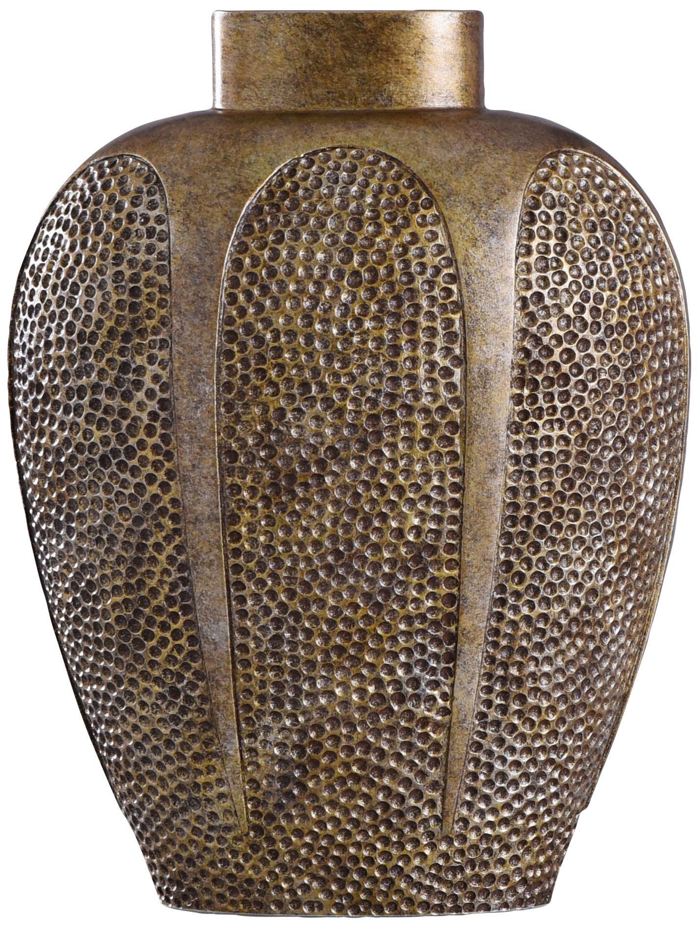 Chateau 17" High Hammered Textured Gold Decorative Vase