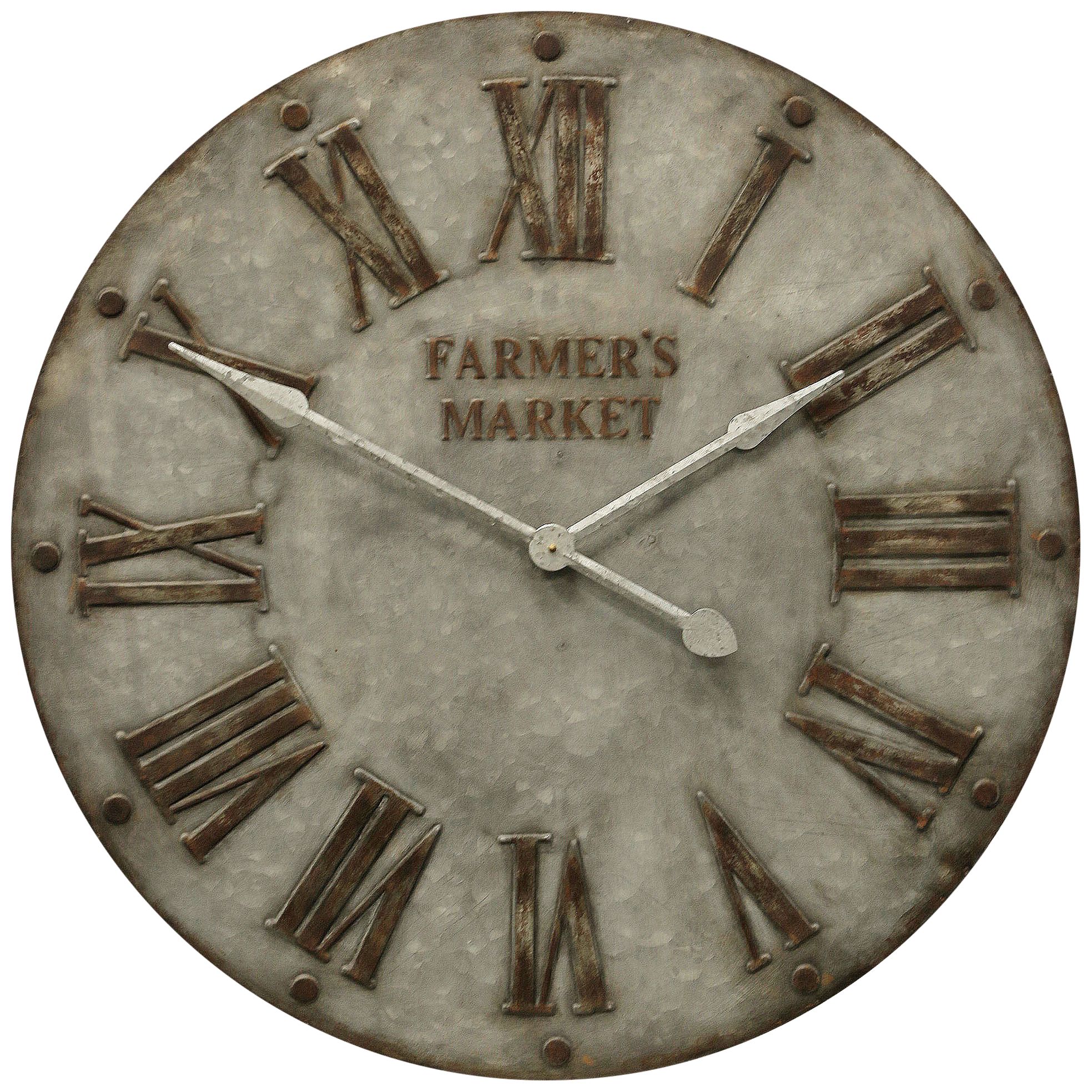 Farmer's Market 32" Round Painted Iron Wall Clock - #82R94 | Lamps Plus