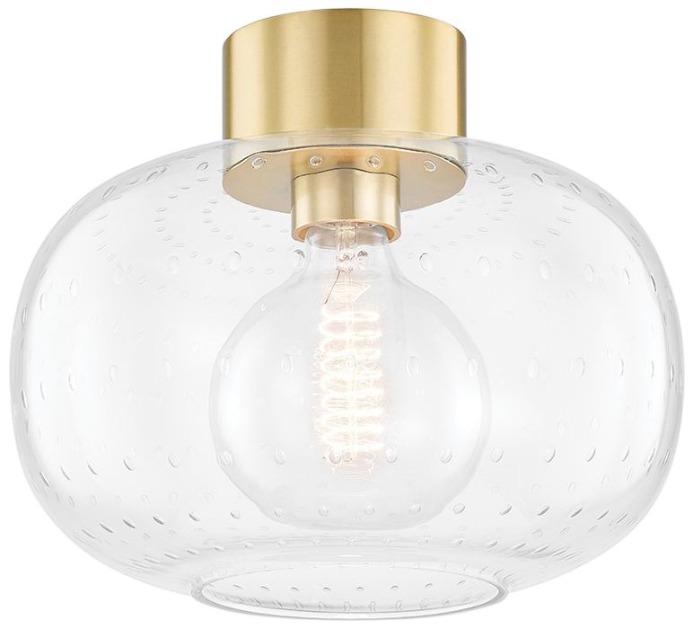 Mitzi Harlow 12" Wide Aged Brass Ceiling Light