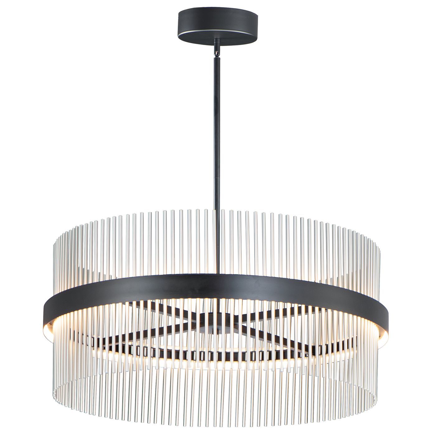 ET2 Chimes 33 3/4" Wide Black Satin Nickel LED Pendant Light