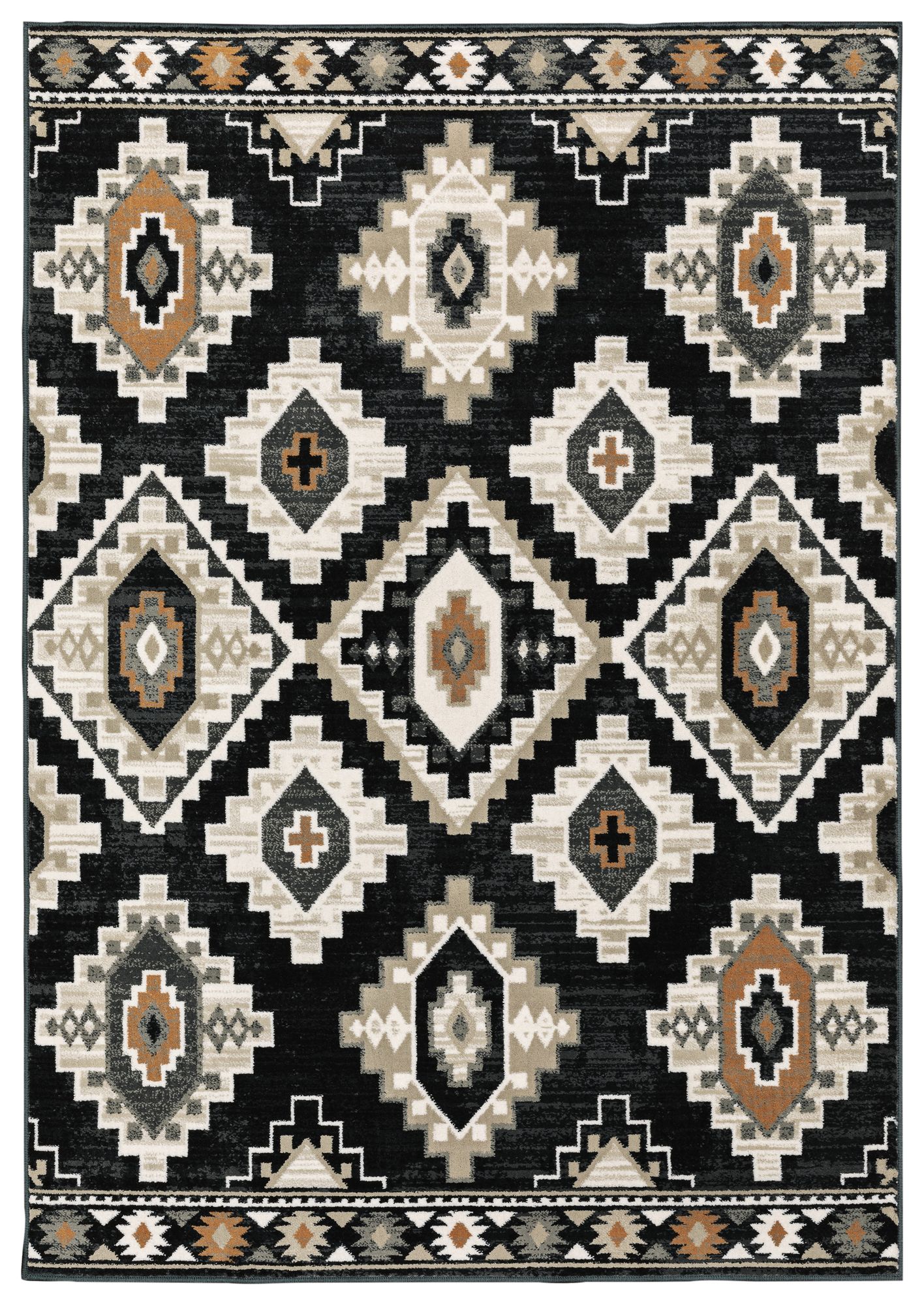 Georgia Charcoal and Ivory Southwest Lodge Area Rug