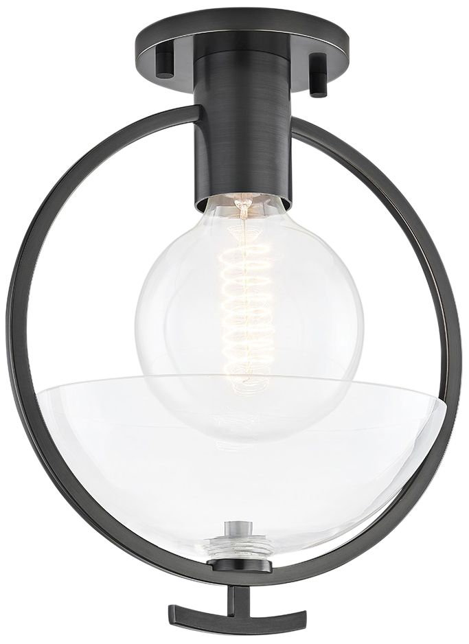 Mitzi Ringo 9" Wide Old Bronze Ceiling Light w/ Clear Glass