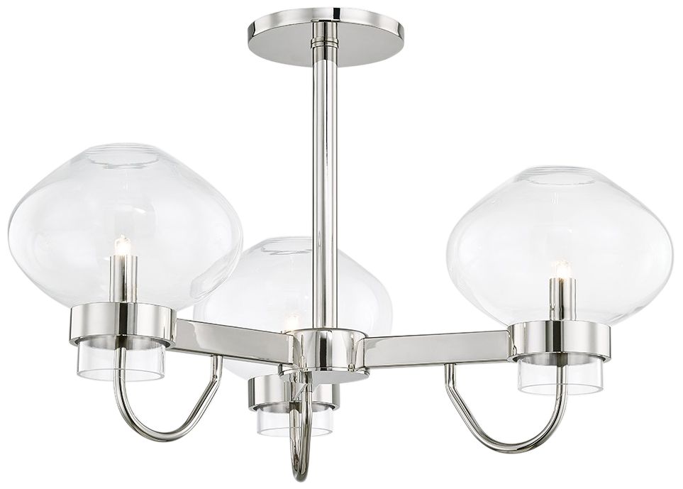 Mitzi Korey 24" Wide Polished Nickel 3-Light Ceiling Light