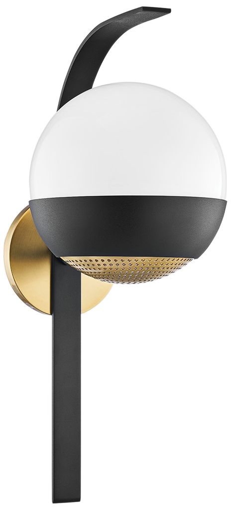 Mitzi Aly 17 1/2" High Aged Brass and Black Wall Sconce