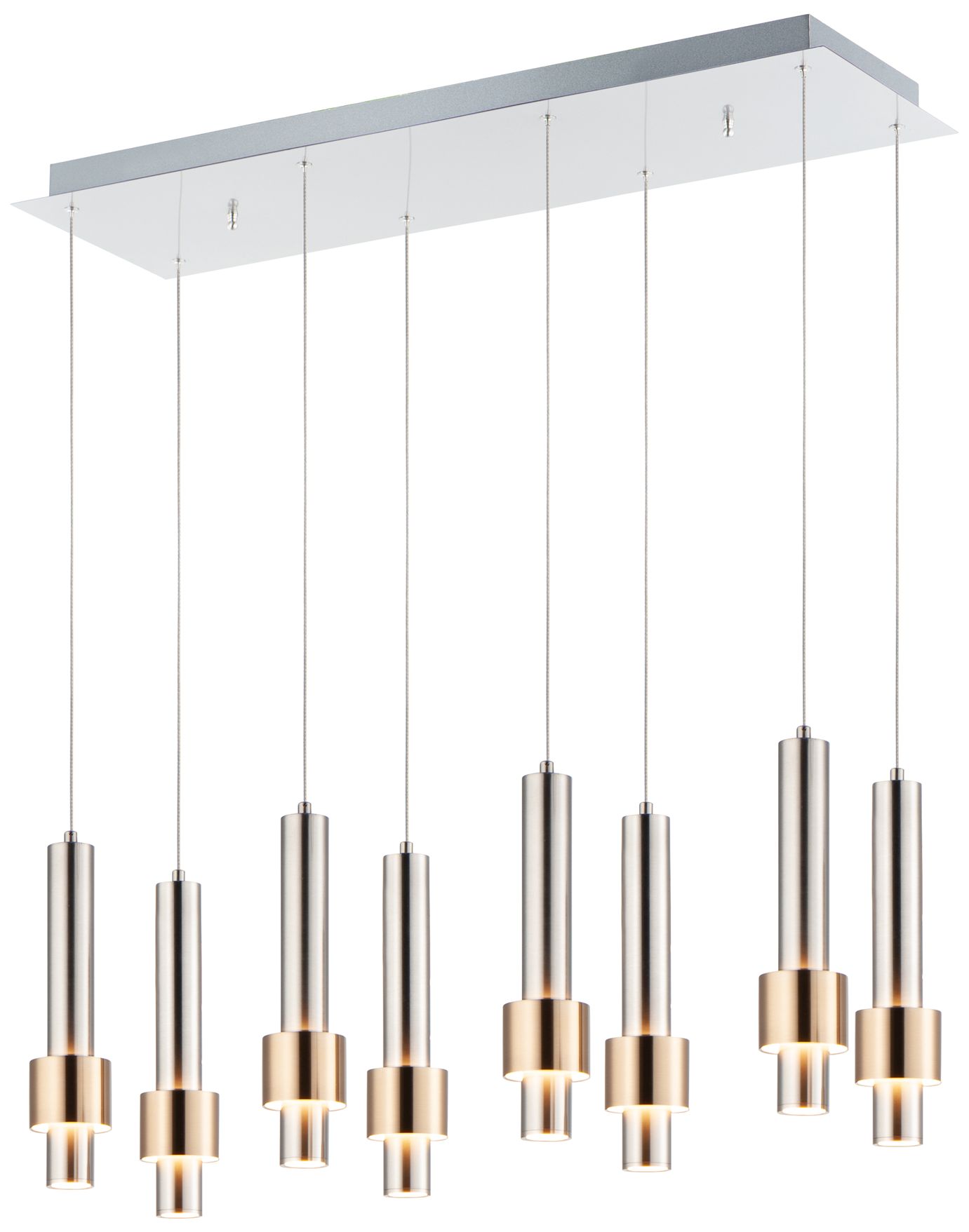 ET2 Reveal 32"W Nickel Brass Linear LED Multi-Light Pendant