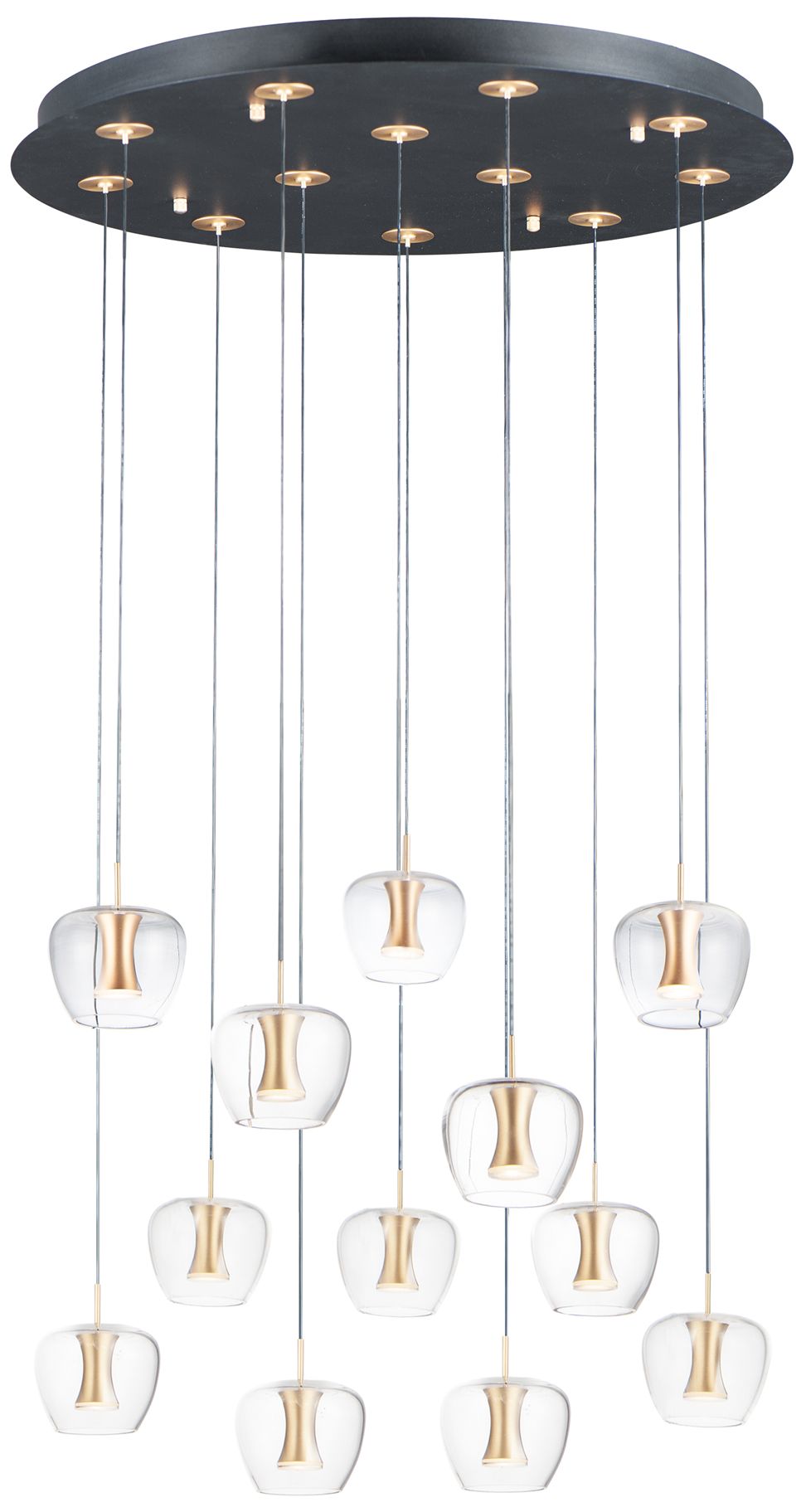 ET2 Newton 27 1/2" Wide Black Gold LED Multi-Light Pendant