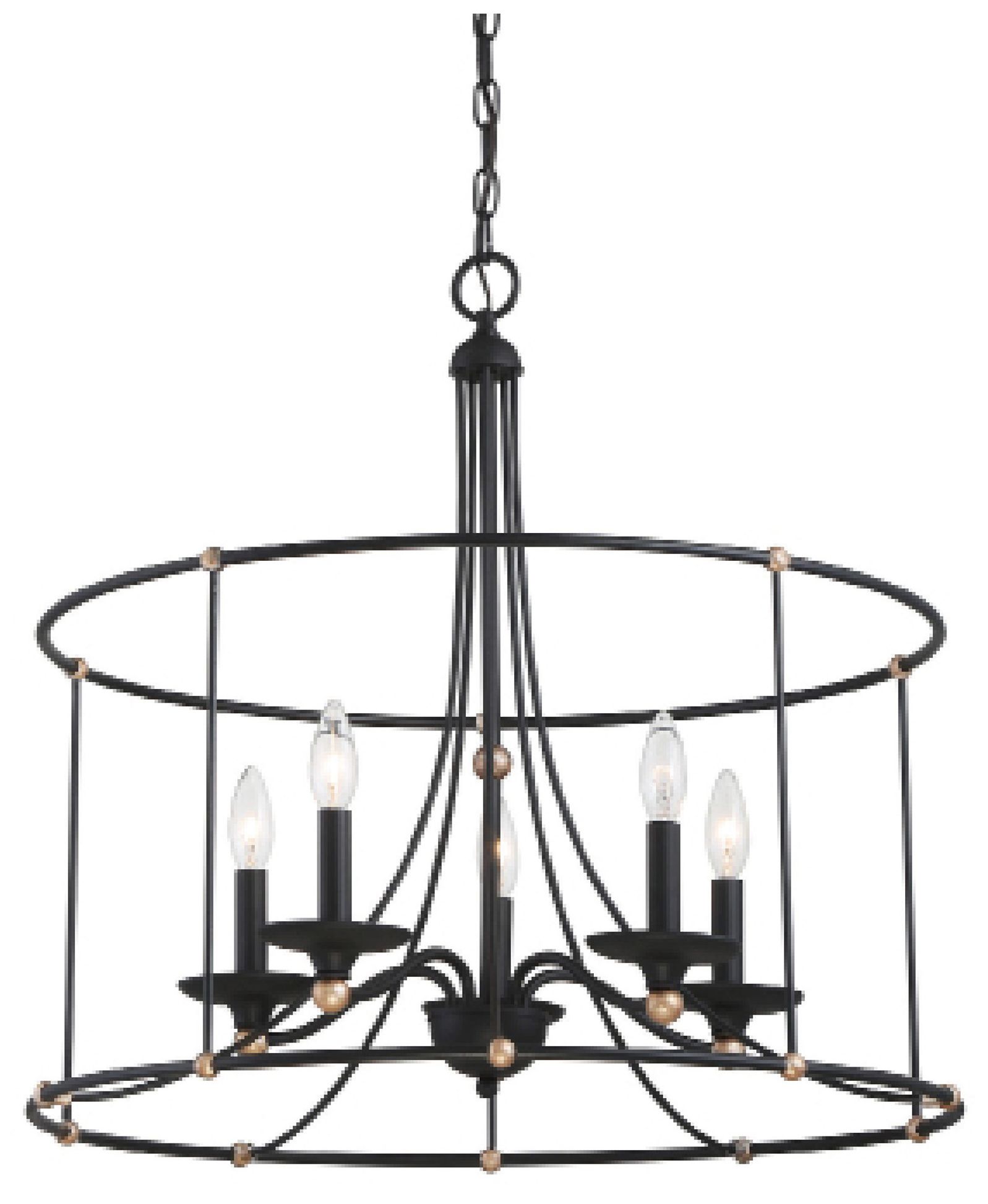 Westchester County 25" Wide Sand Coal 5-Light Chandelier