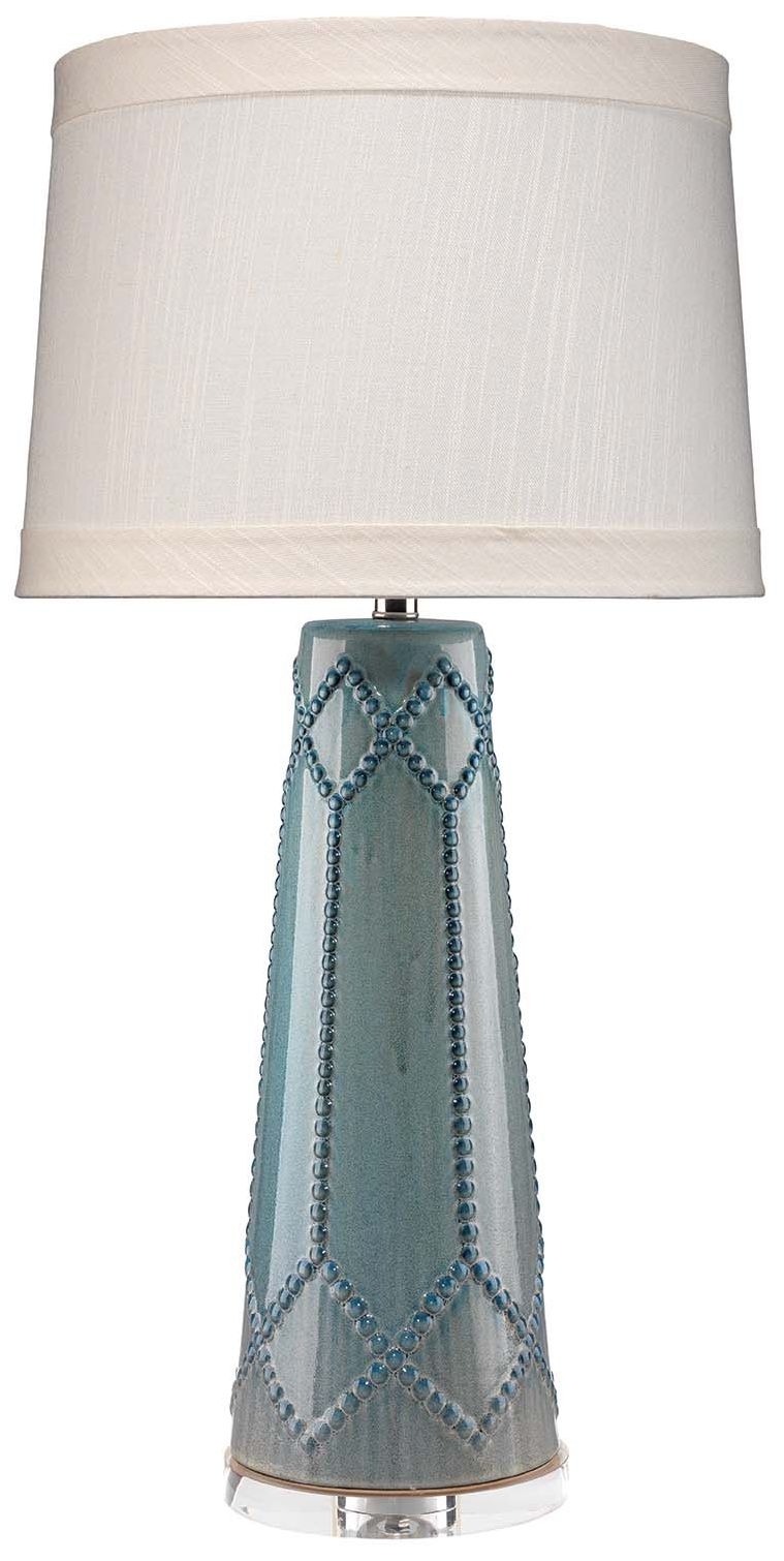 Jamie Young Hobnail Aqua Tapered Ceramic Table Lamp ...