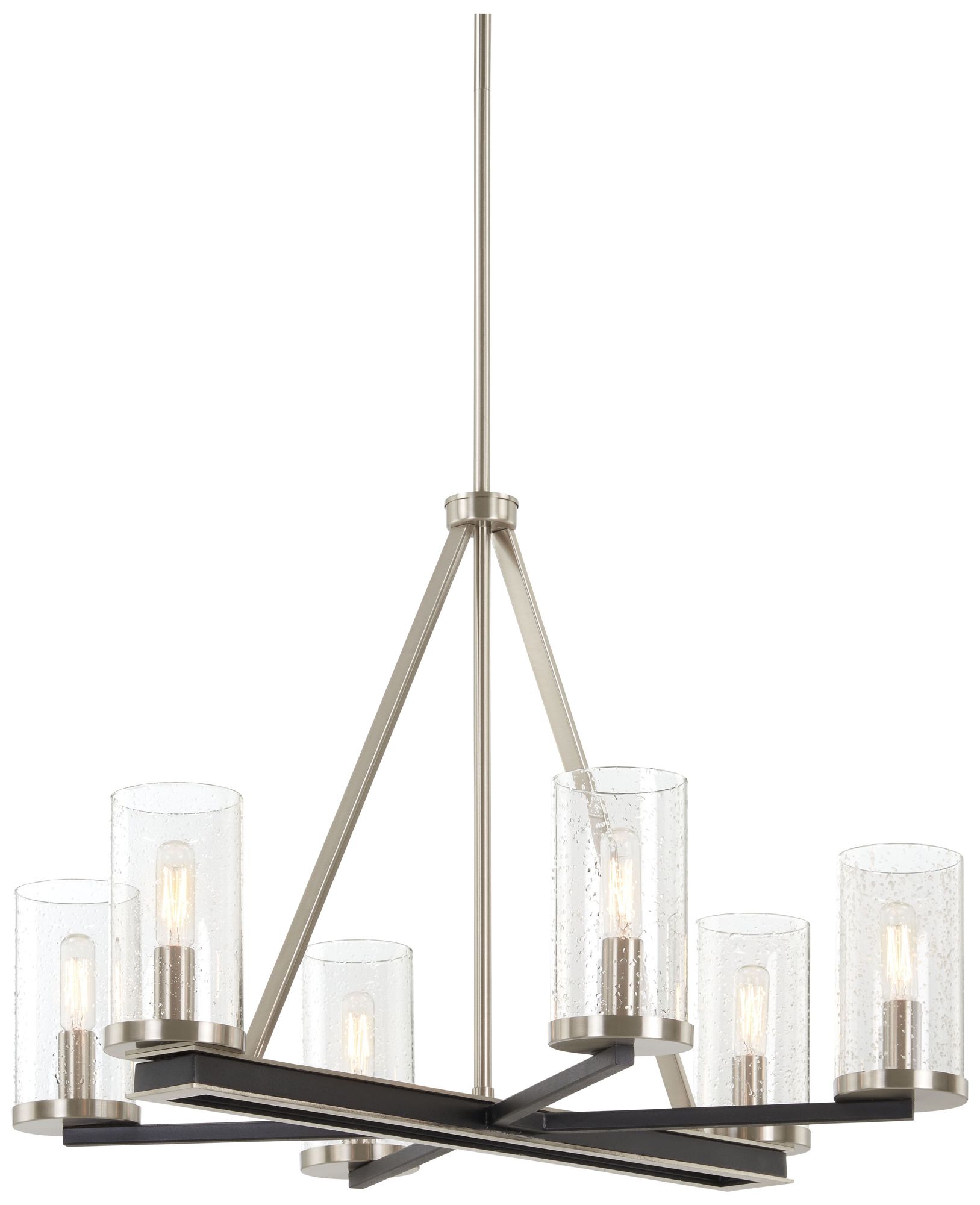 Cole's Crossing 26"W Coal Brushed Nickel 6-Light Chandelier