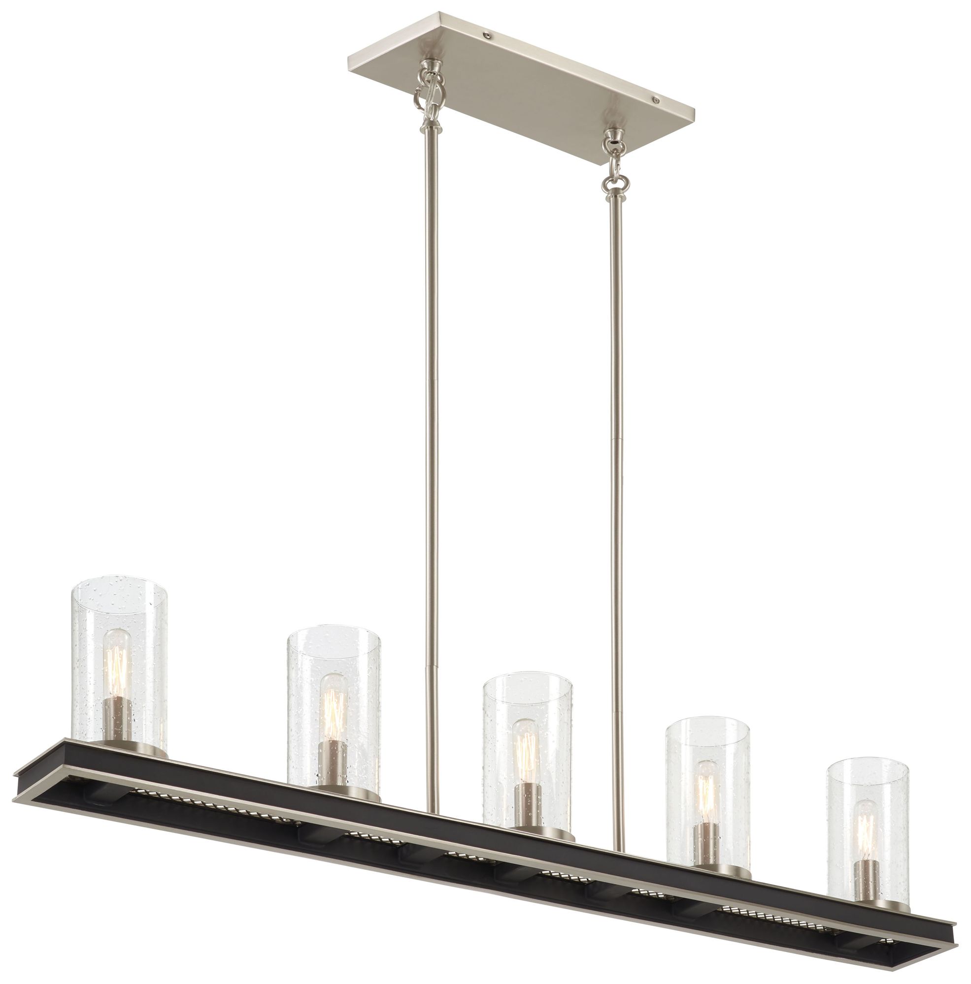 Cole's Crossing 40"W Coal Nickel 5-Light Island Chandelier