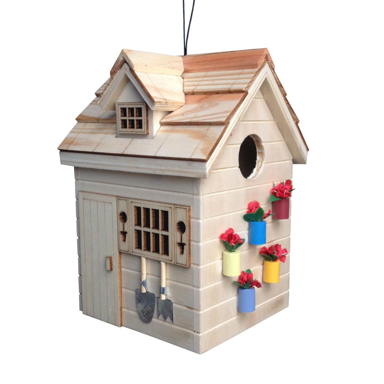 Potting Shed Natural Wood Birdhouse