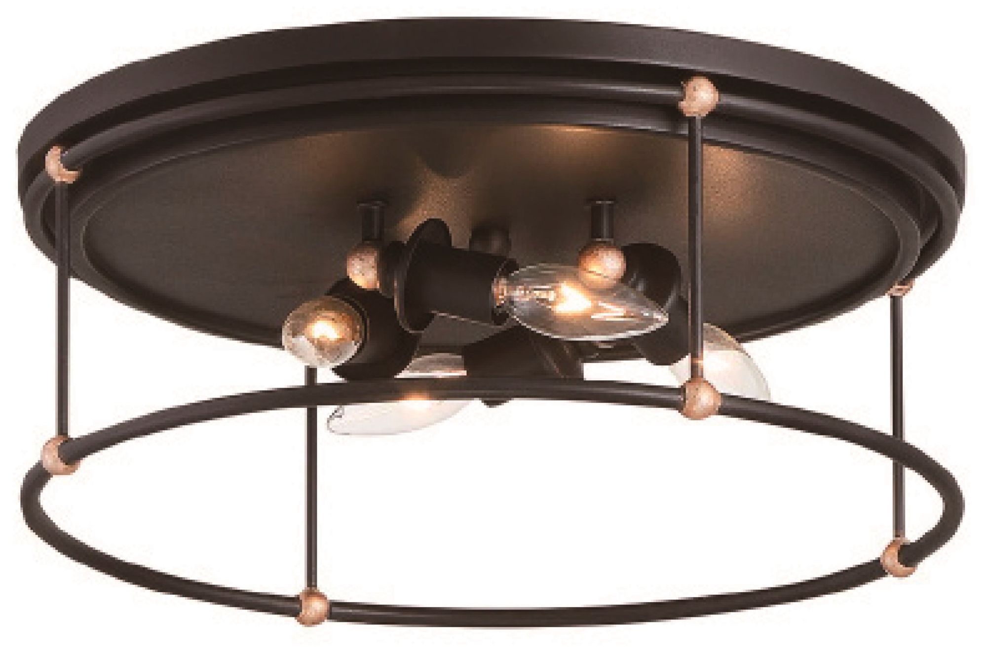 Westchester County 16 1/2"W Sand Coal 4-Light Ceiling Light