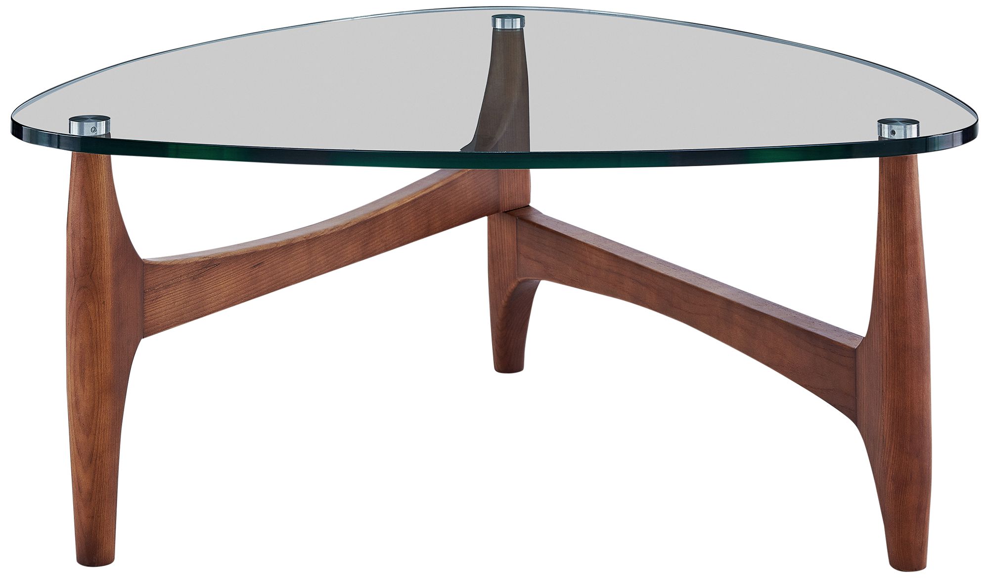 Ledell 35 1/2" Wide Walnut Ash Wood and Glass Modern Coffee Table