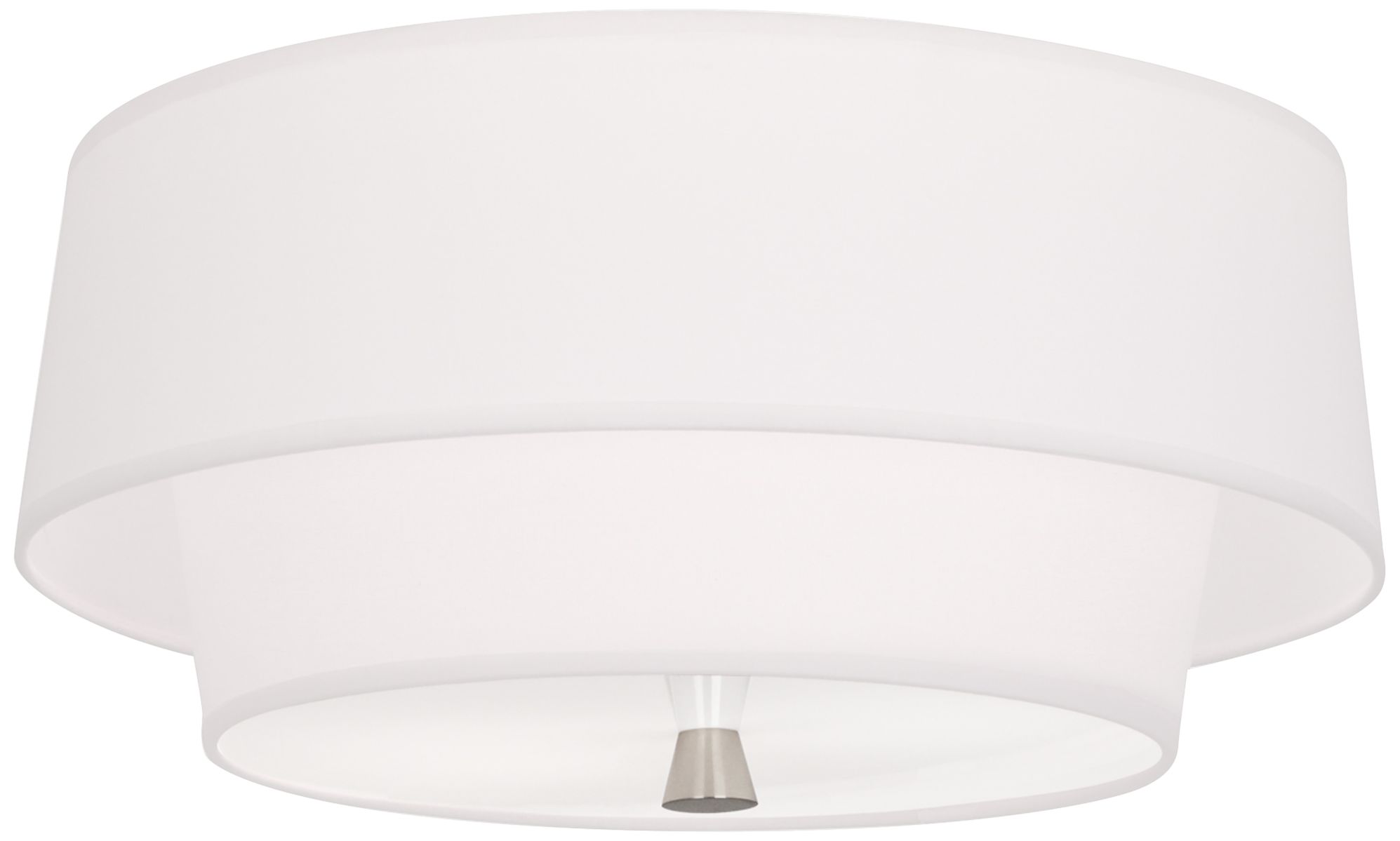 Robert Abbey Decker 17" Wide Polished Nickel and White Ceiling Light