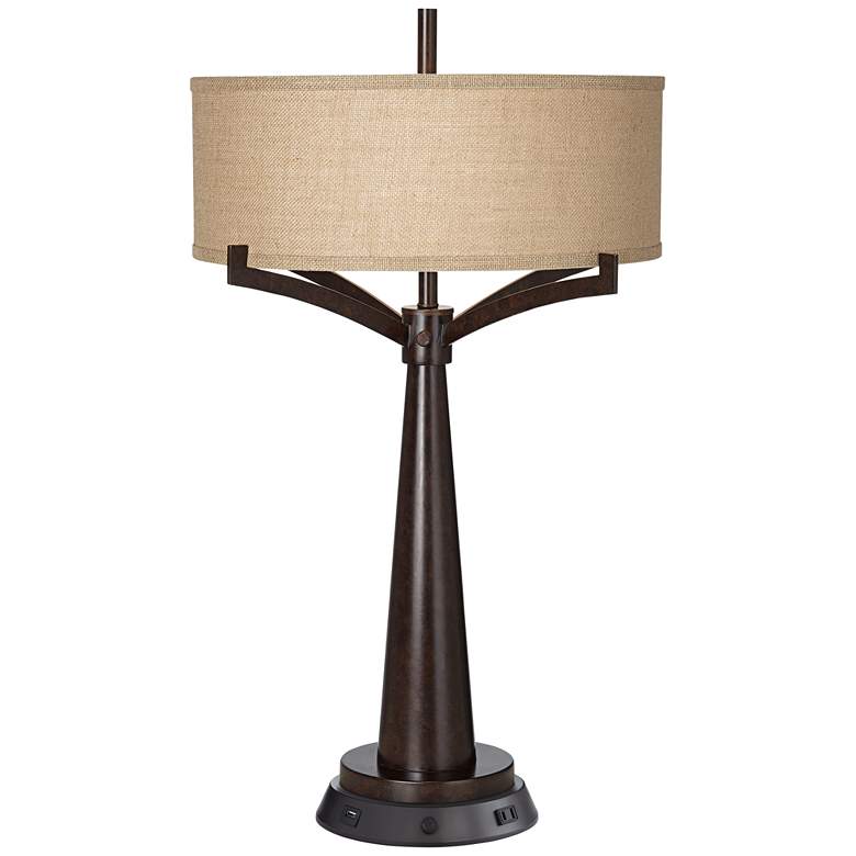 Tremont Bronze Table Lamp with Dimmable Workstation Base