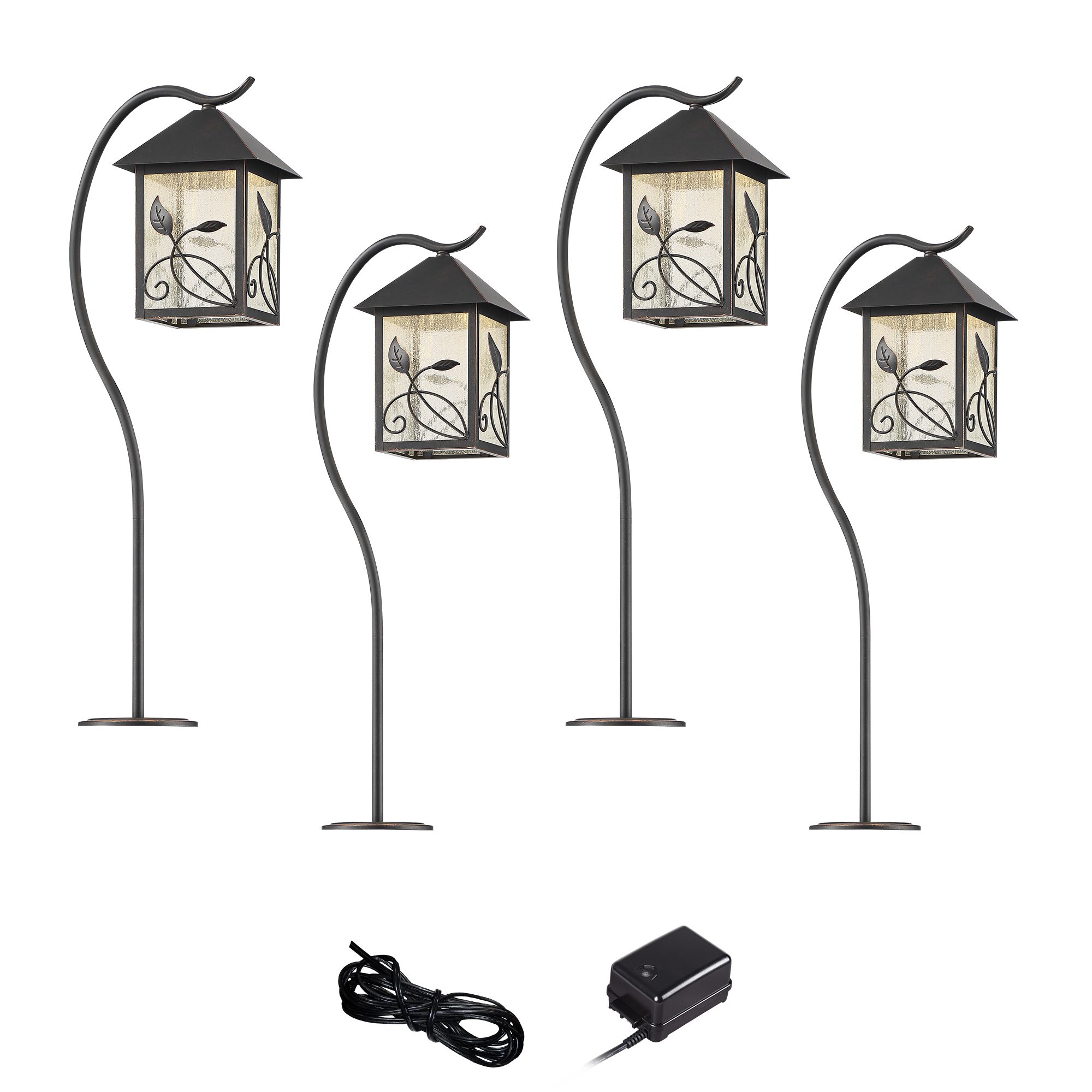 French Garden Bronze 6-Piece LED Landscape Path Light Set
