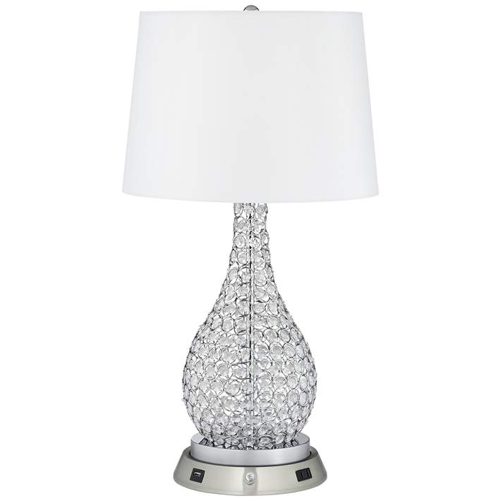 Kasey Beaded Table Lamp With Dimmable, Beaded Table Lamp Base