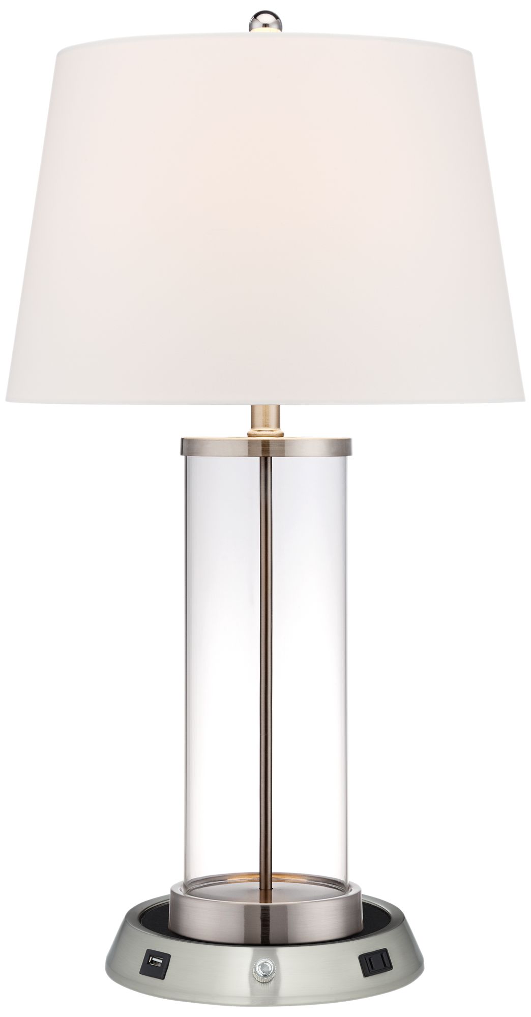 Fillable Glass Table Lamp w/ Dimmable USB Workstation Base 83F12