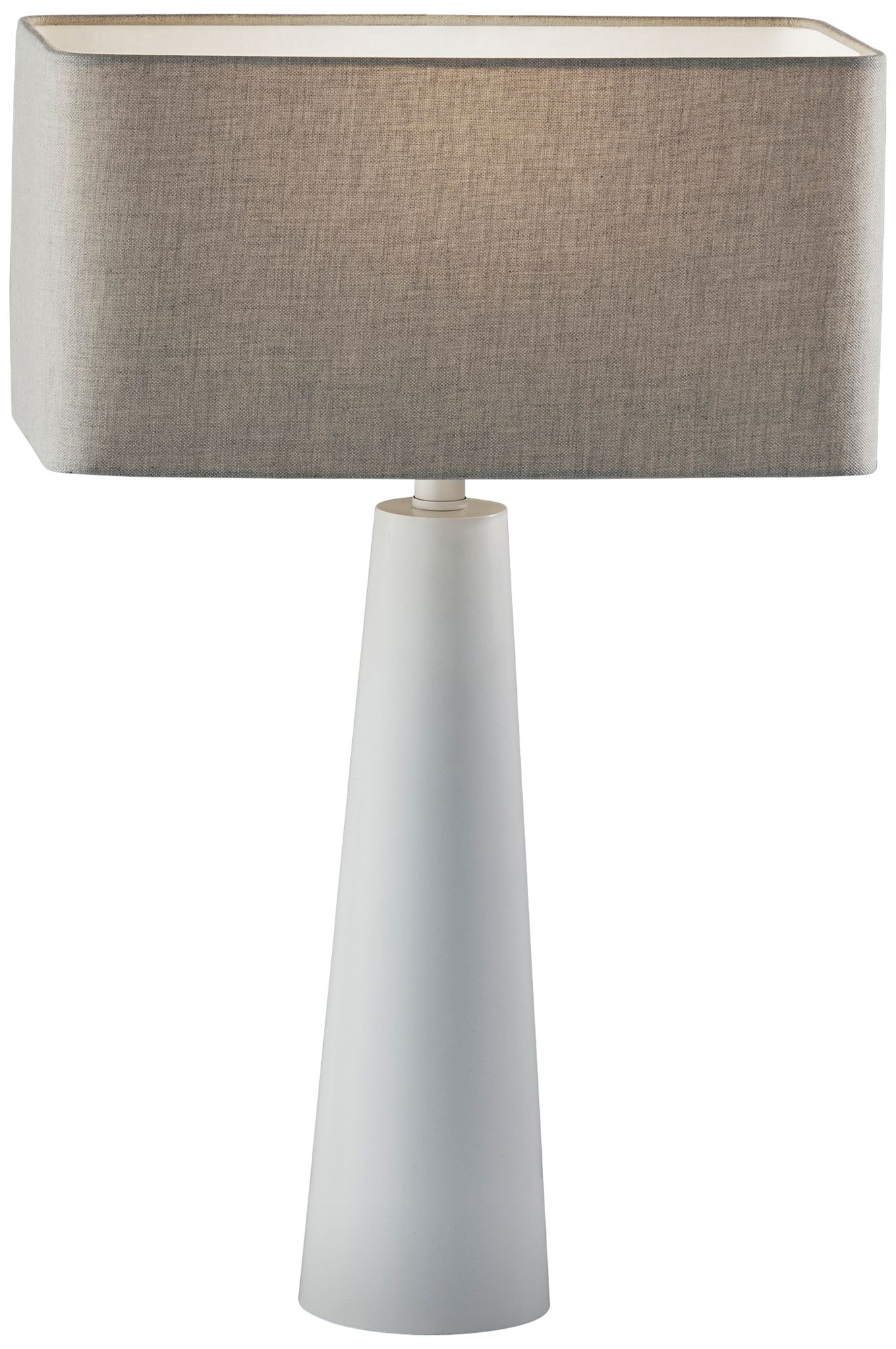 Lillian White Metal Column Table Lamp