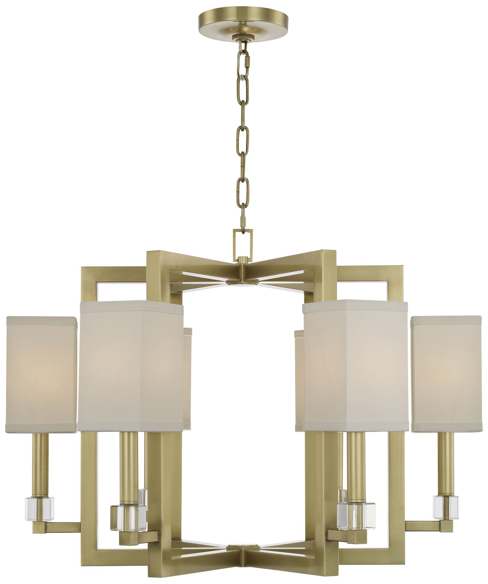 Crystorama Dixon 28 1/2" Wide Aged Brass 6-Light Chandelier
