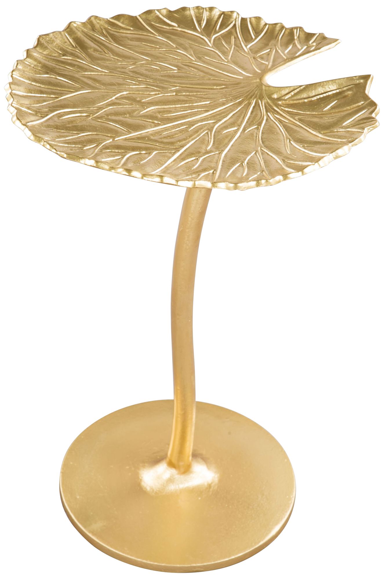 Zuo Lily 15" Wide Gold Leaf-Shaped Metal Side Table