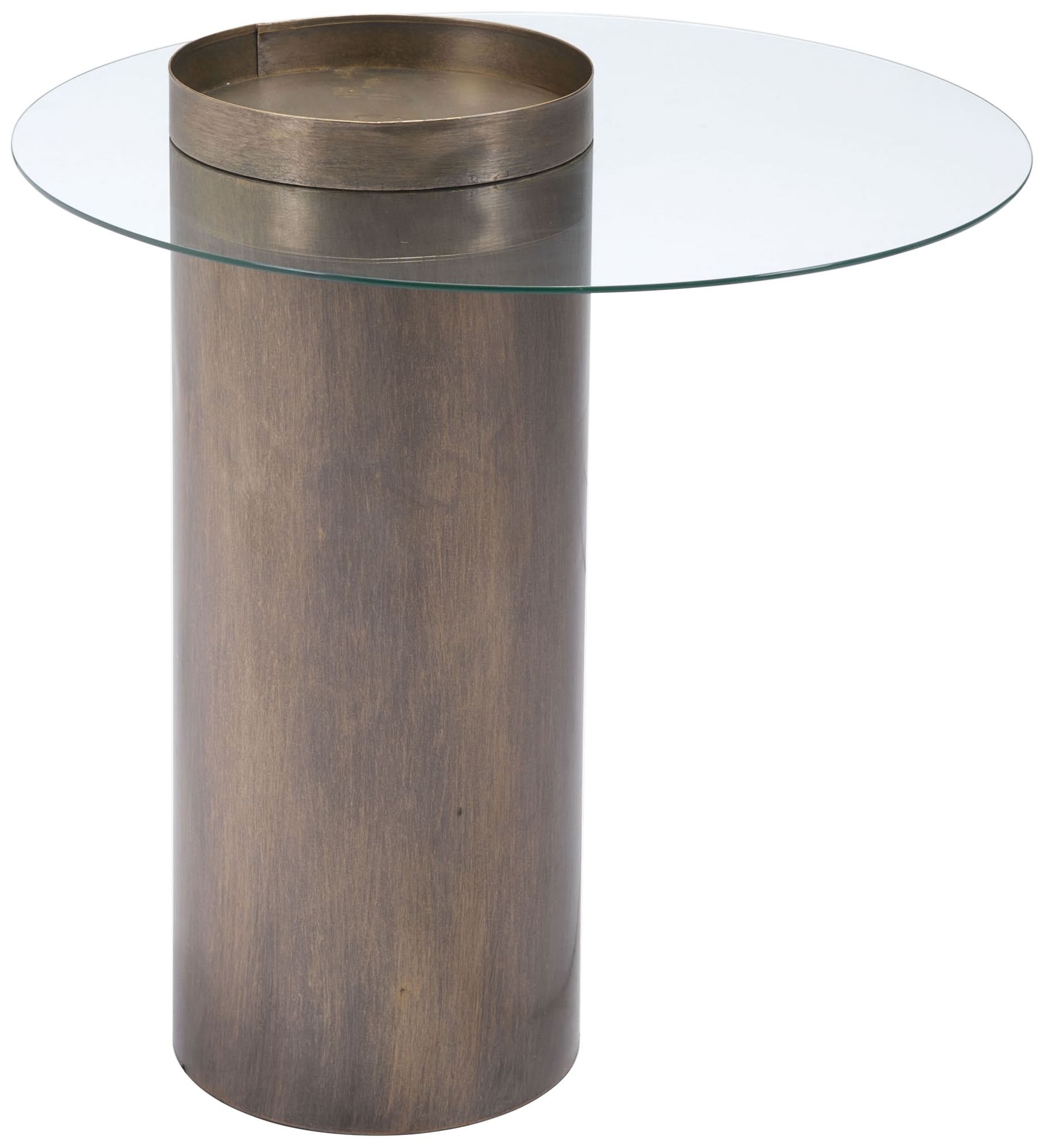 Zuo Emi 23 1/2" Wide Antique Gold and Glass End Table