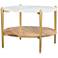 Zuo Mina 30" Wide White Marble and Gold Coffee Table
