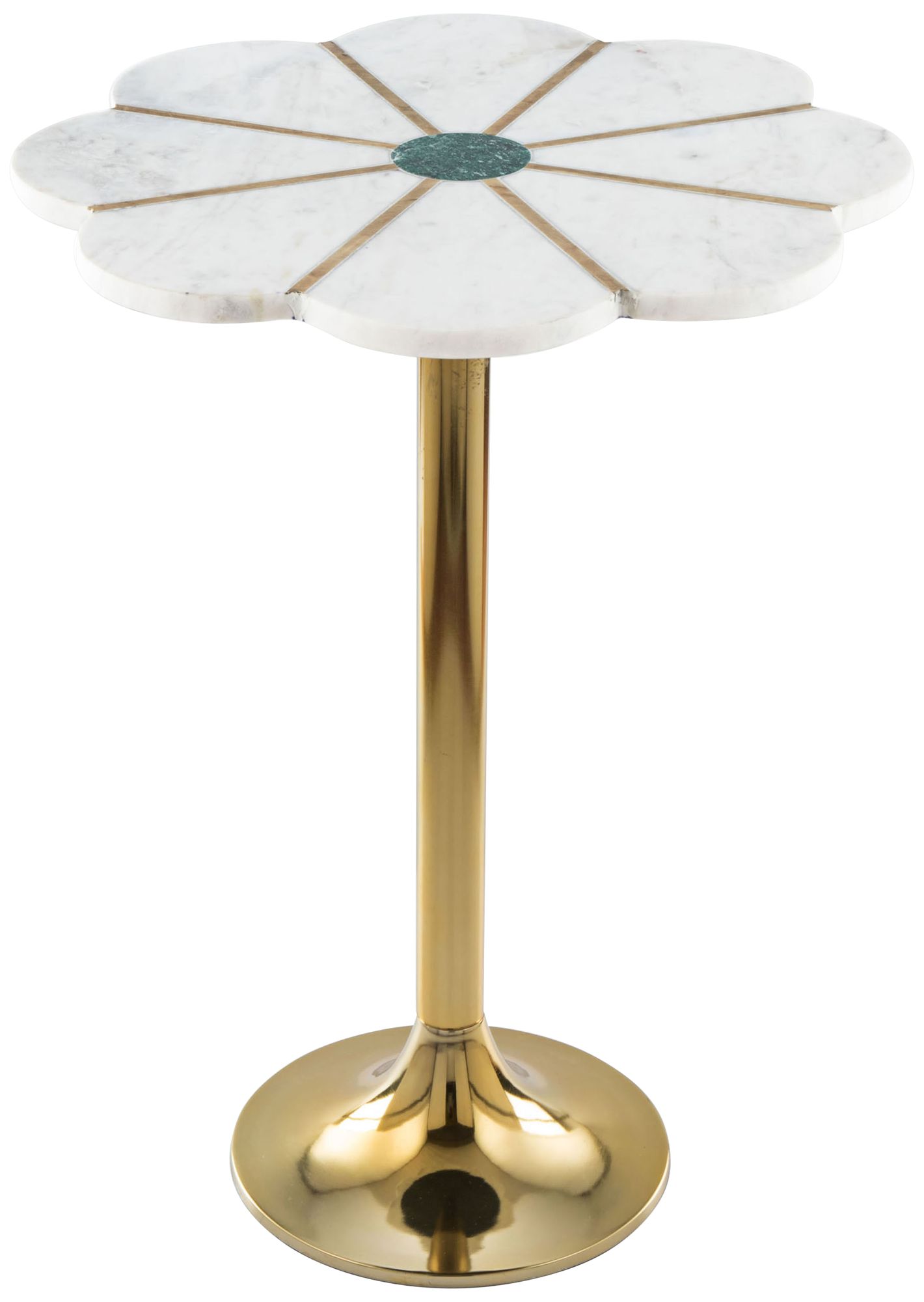 Zuo Scallop 18" Wide Multi-Color Stone Side Table