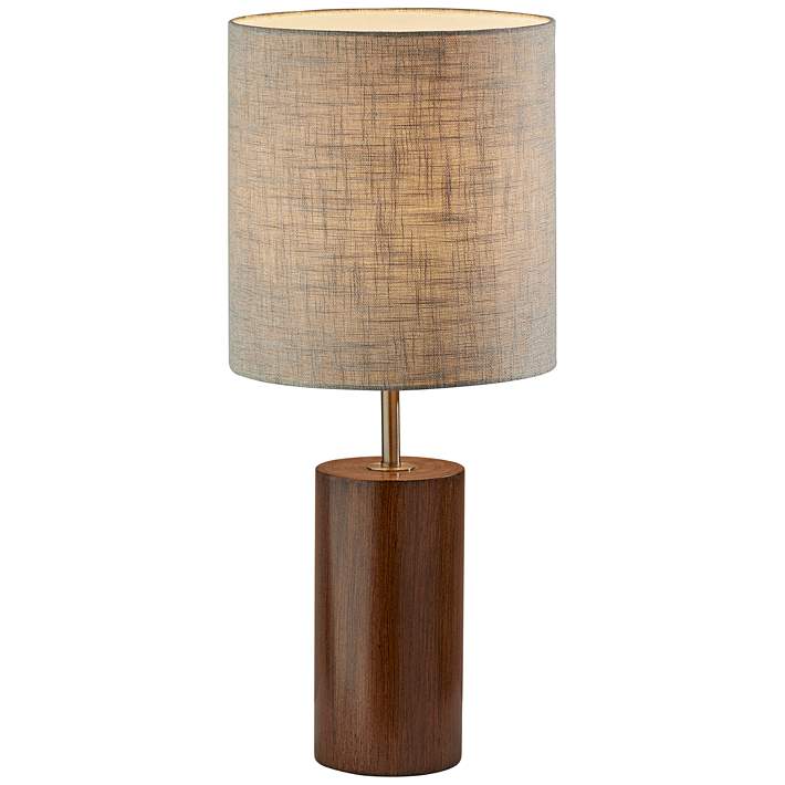 Dean Walnut Poplar Wood Column Table, Walnut Wooden Table Lamps