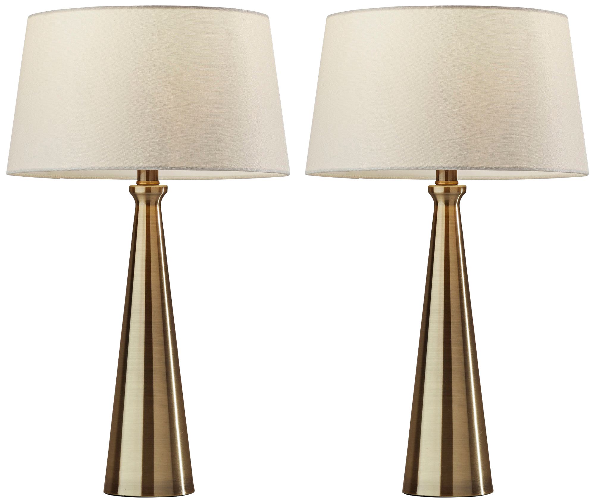 Lucy Antique Brass Metal Accent Table Lamps Set of 2
